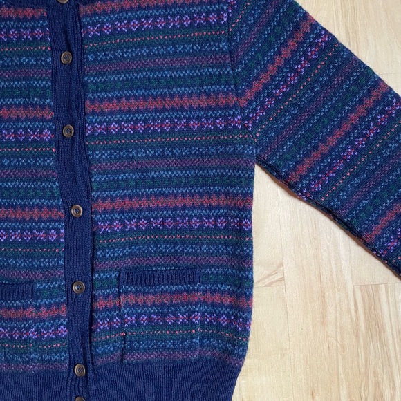 Vintage fair isle wool cardigan sweater Doen - Picture 3 of 4